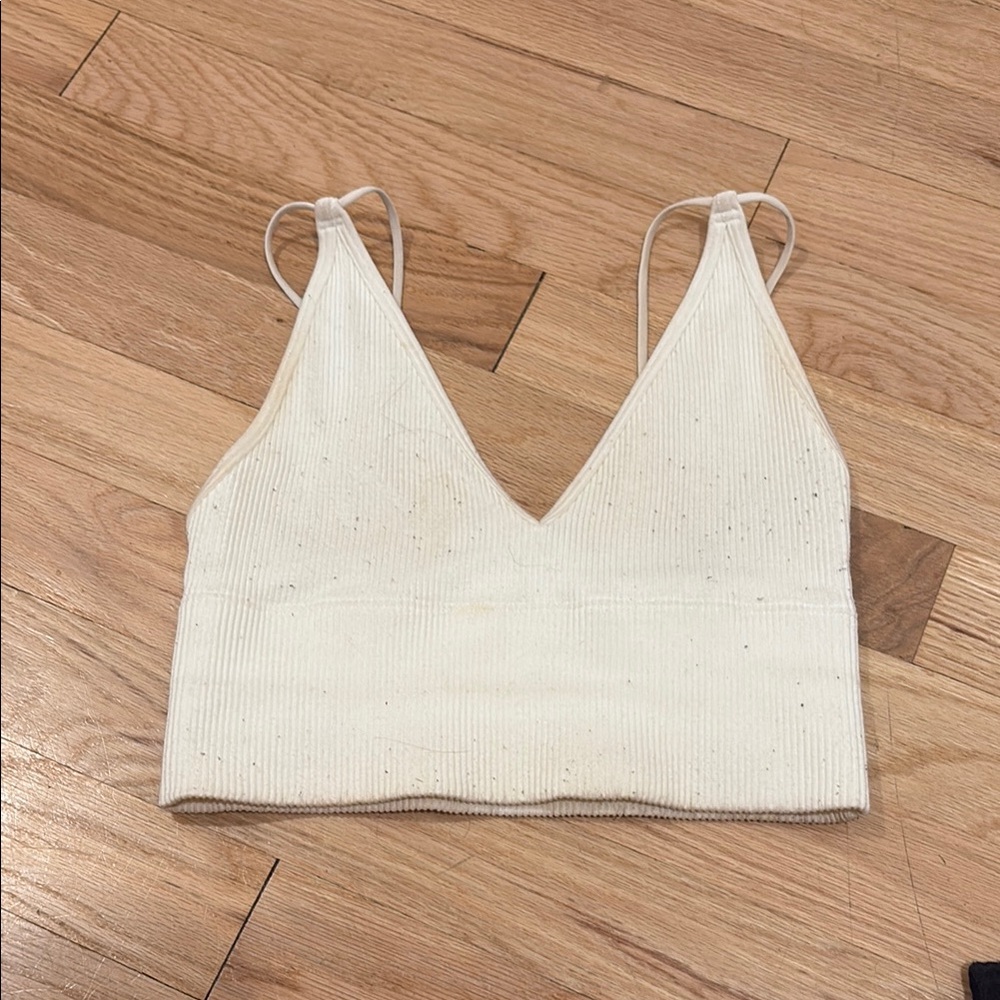 Gilly Hicks Cream Ribbed Camisole